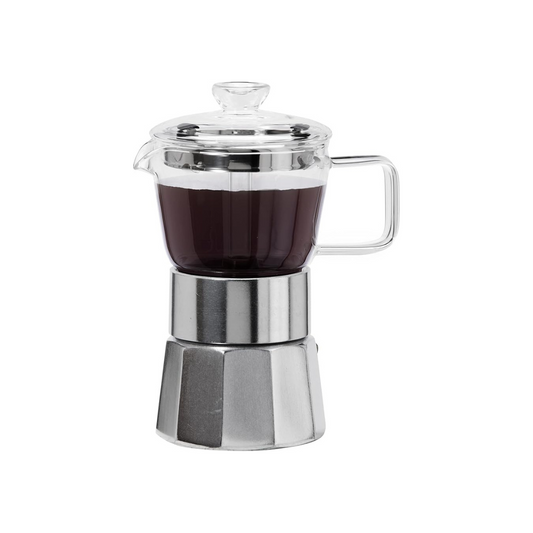 Borosilicate Glass Stovetop Espresso Maker, Moka Pot - 4 Cup