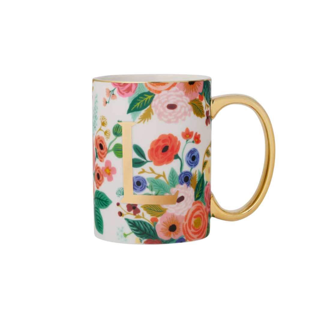 Garden Party Porcelain Monogram Mug - L