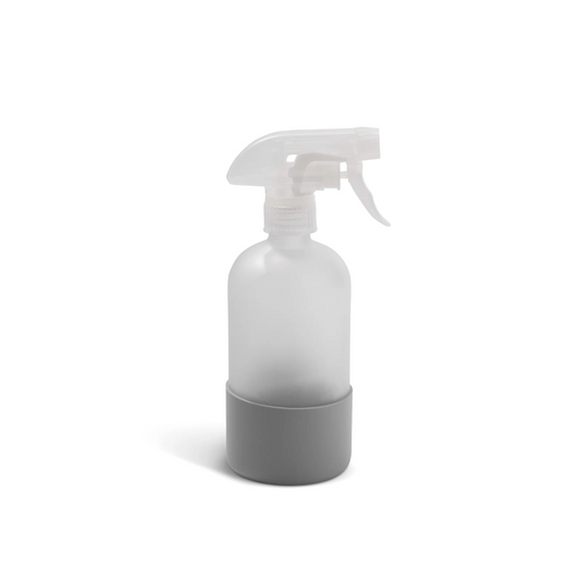 500ml Frosted Glass Spray Bottle with Silicone Sleeve - Smoke -