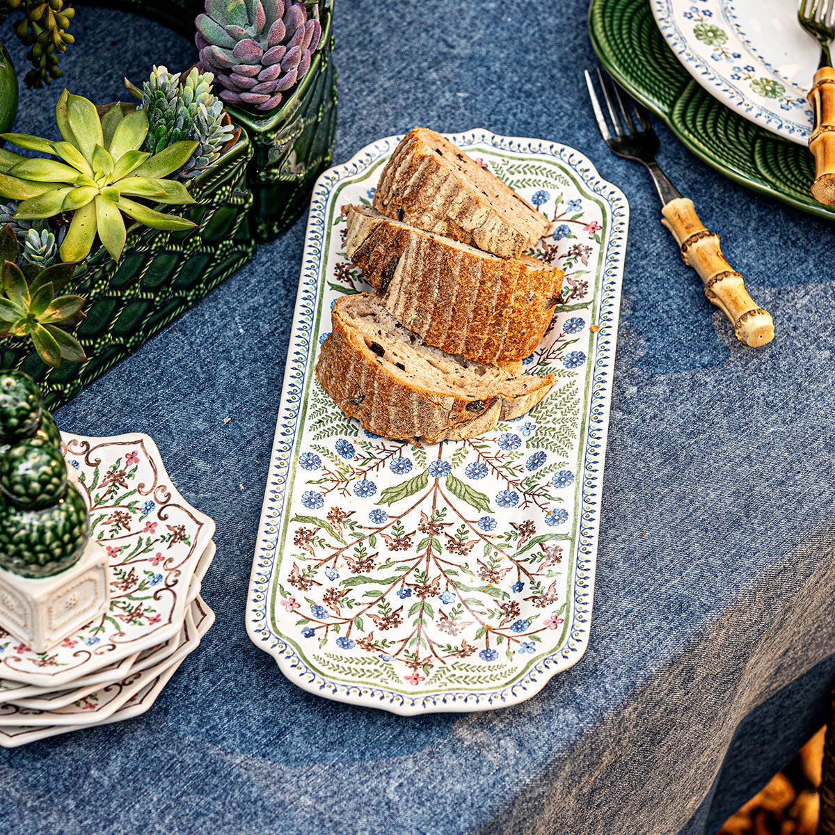 Villa Seville 15” Hostess Tray - Chambray