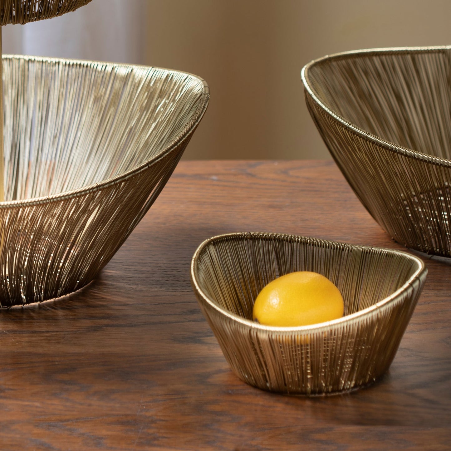 Gold Rhythm Wire Basket, Small