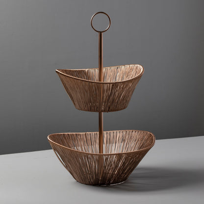 RosÃ© Rhythm Wire 2-Tier Basket