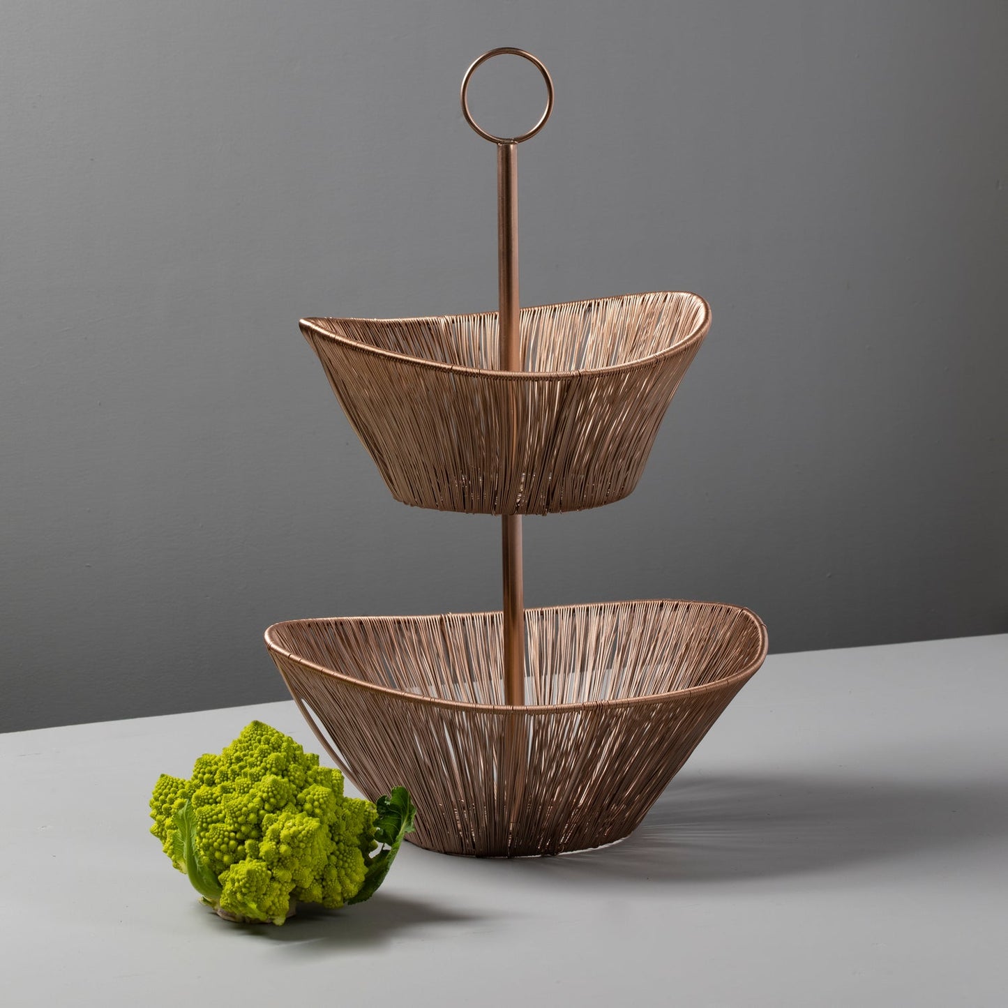 RosÃ© Rhythm Wire 2-Tier Basket