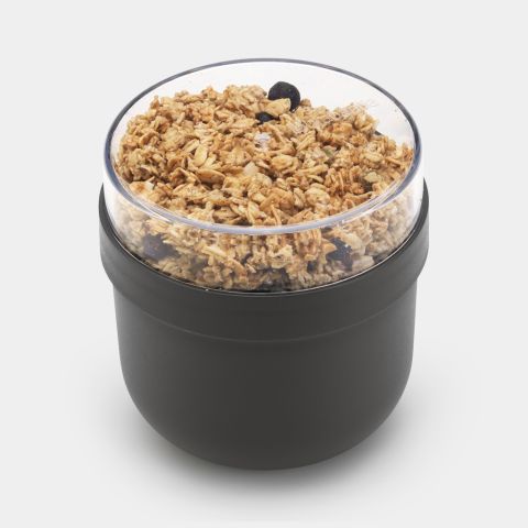 Make & Take Breakfast Bowl, 16.9 oz (0.5L), Plastic - Dark Gray