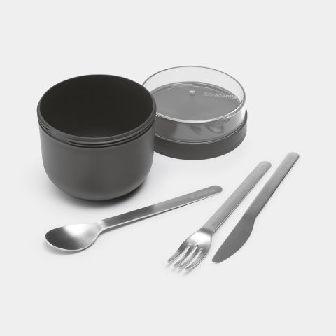 Make & Take Breakfast Bowl, 16.9 oz (0.5L), Plastic - Dark Gray