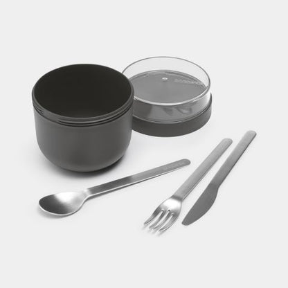 Make & Take Breakfast Bowl, 16.9 oz (0.5L), Plastic - Dark Gray