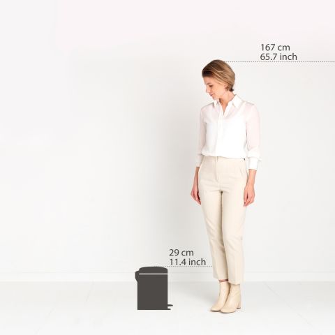 NewIcon Step on Trash Can, 5L White