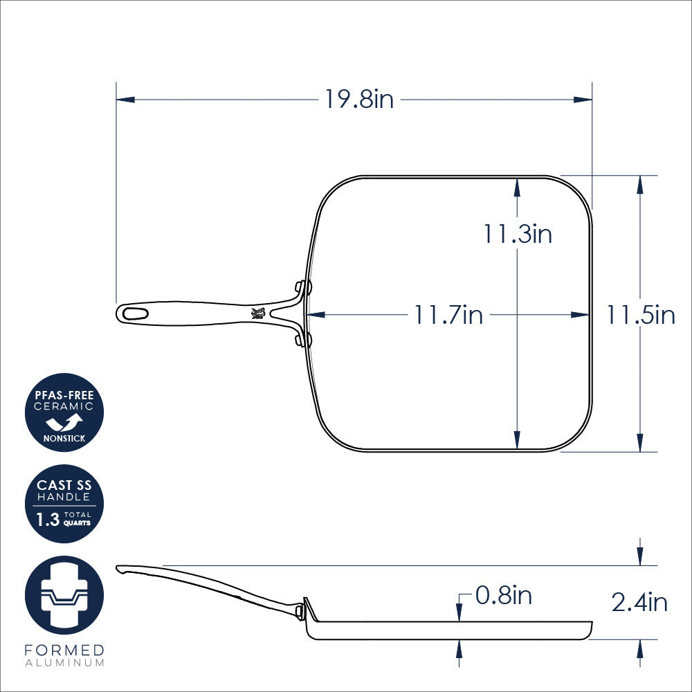 Basalt 11" Square Griddle