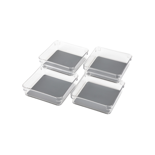 Set of 4 Non-Skid Multipurpose Organizers Small - Pewter