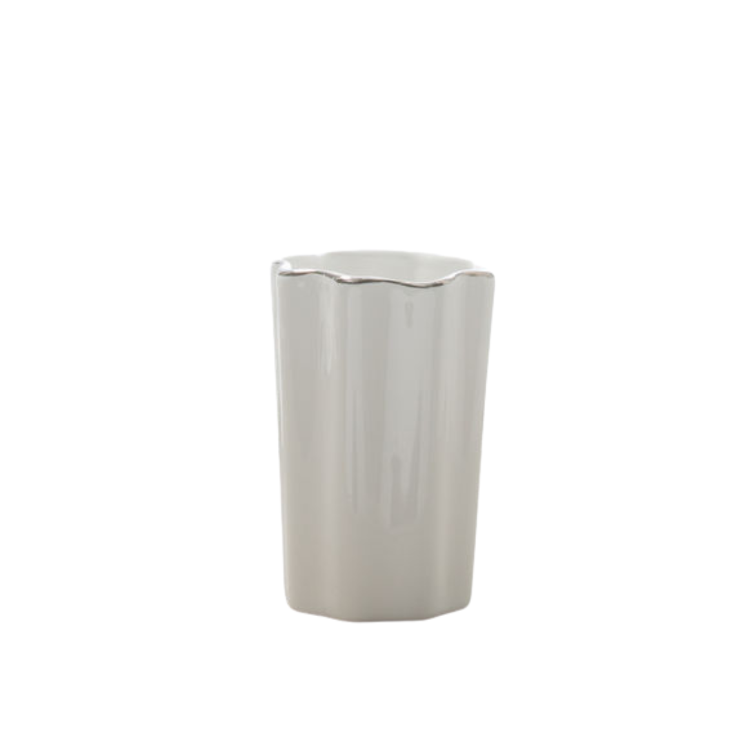 Pavona Tumbler Porcelain White/Silver