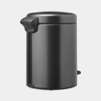 NewIcon Step on Trash Can, 5L Confident Gray