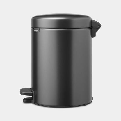 NewIcon Step on Trash Can, 5L Confident Gray