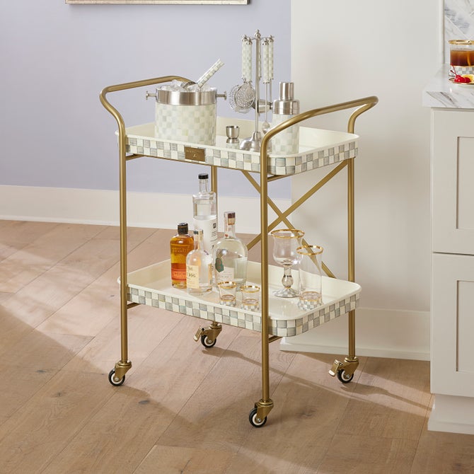 Sterling Check 2-Tier Kitchen Cart