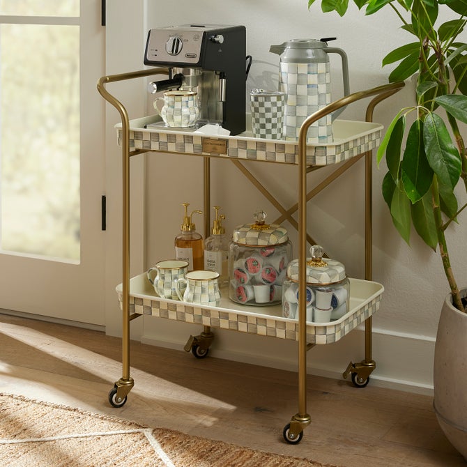 Sterling Check 2-Tier Kitchen Cart