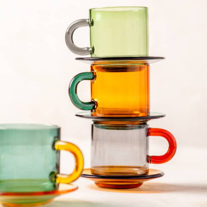 Niko Glass Mug, Teal