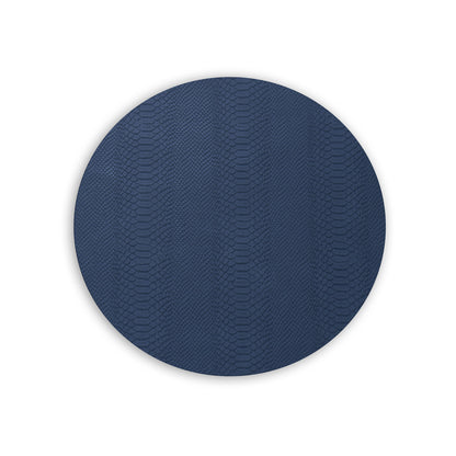 VIDA Croc Reversible 15.5" Round Placemats Set of 4 (Blue and Taupe)