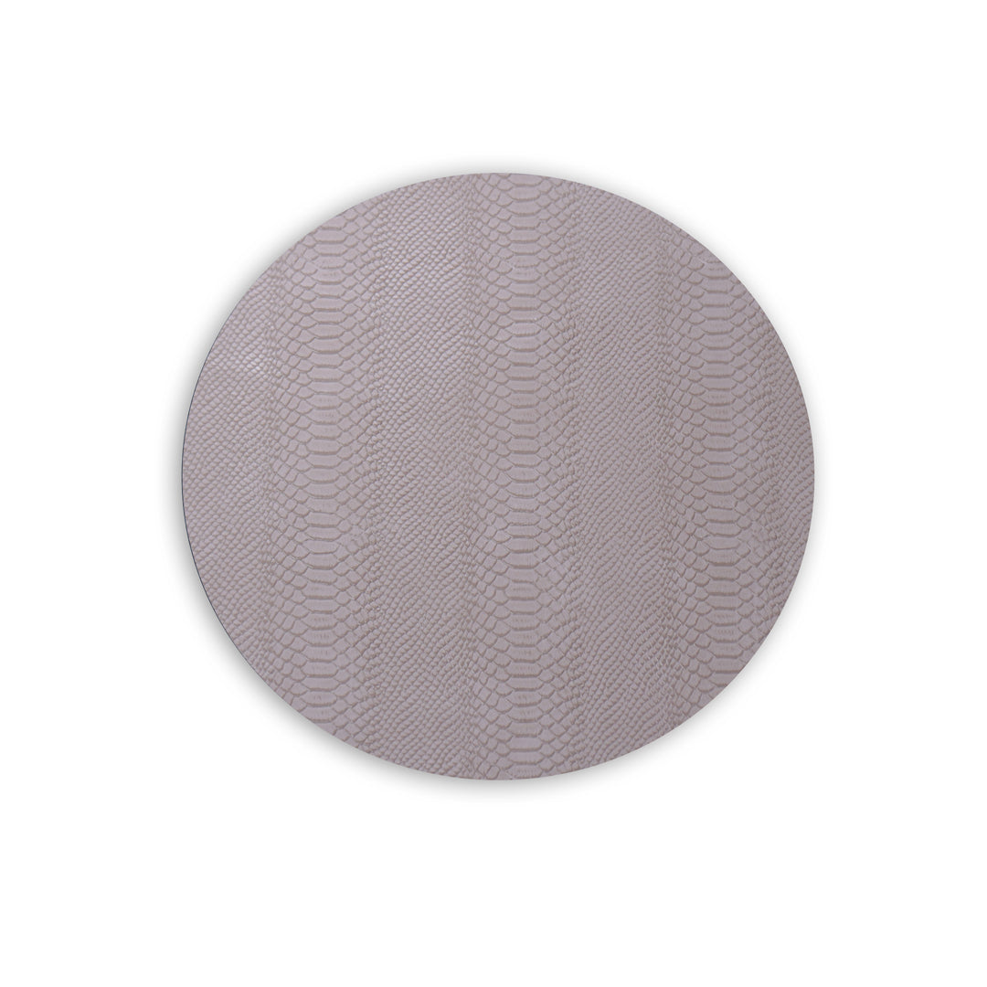 VIDA Croc Reversible 15.5" Round Placemats Set of 4 (Blue and Taupe)