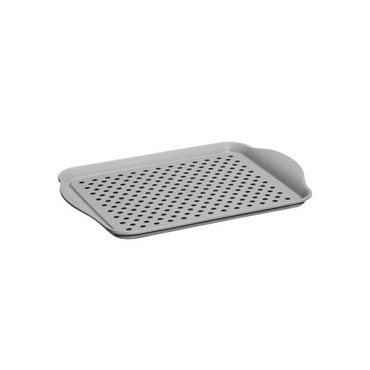 Rubbergrip Anti Slip Rectangular Serving Tray with Handles - Gray