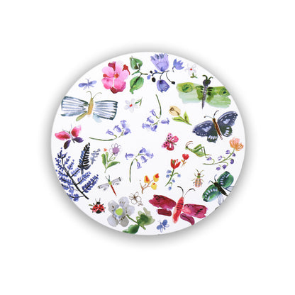 VIDA Croc Reversible 15.5" Round Placemats Set of 4 (Butterfly)