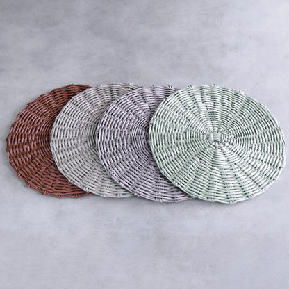 VIDA Faux Wicker Placemats Set of 4 (Brown)