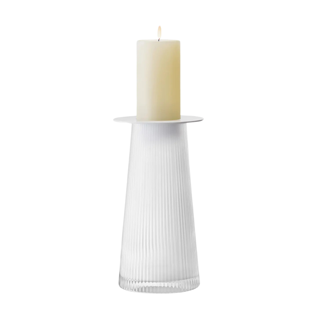 Beacon Lantern/Vase H11.75in White/Chalk White