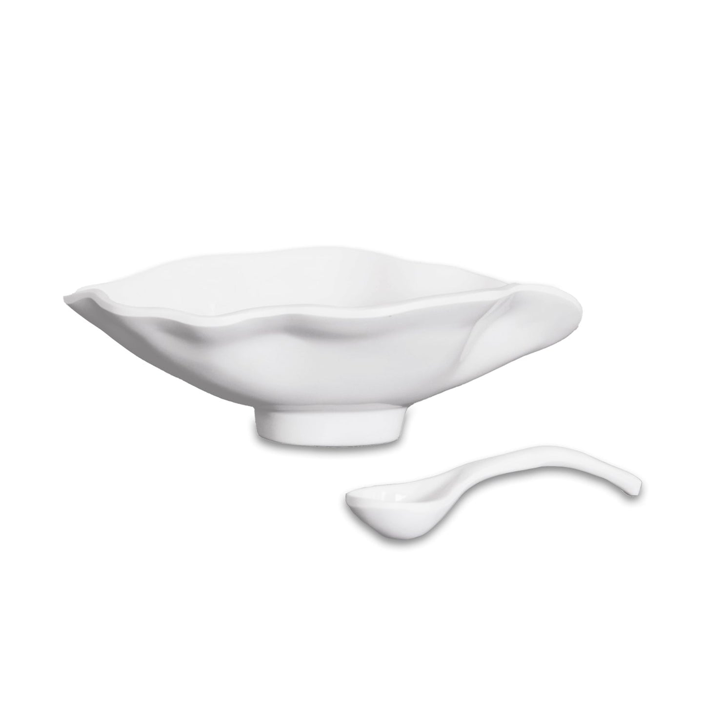 VIDA Havana Small Oval Bowl with Spoon (White)