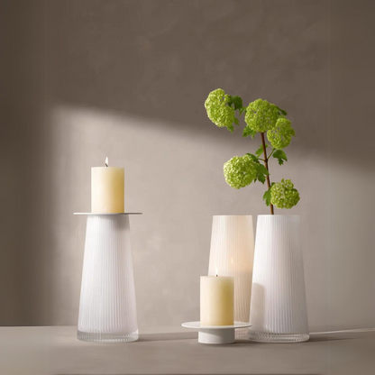 Beacon Lantern/Vase H11.75in White/Chalk White