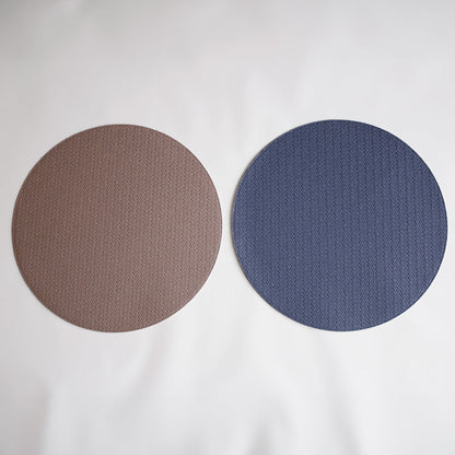 VIDA Snakeskin Reversible 15" Round Placemats Set of 4 (Slate Blue and Tan Brown)