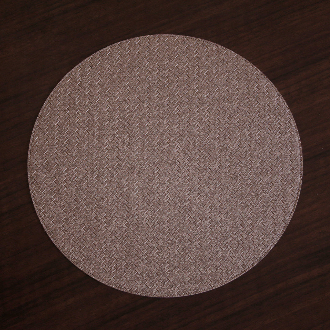VIDA Snakeskin Reversible 15" Round Placemats Set of 4 (Slate Blue and Tan Brown)