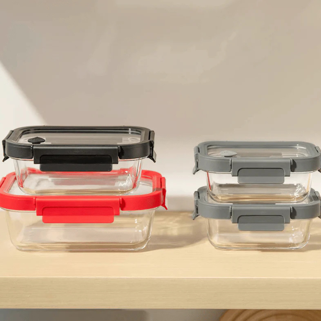 Glass Lids With Vent And Pro Grade Removeable Lockdown Levers 8 pc