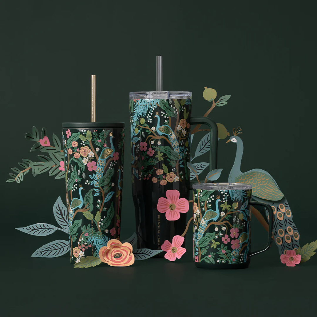 Mug - 16oz Rifle Paper - Peacock Blue