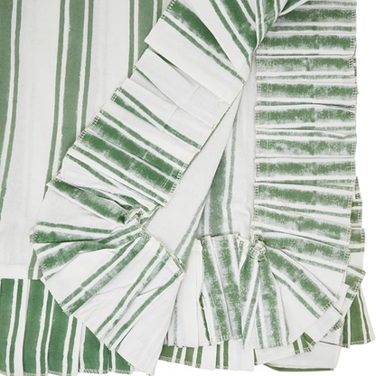 Striped Block Print Tablecloth 70