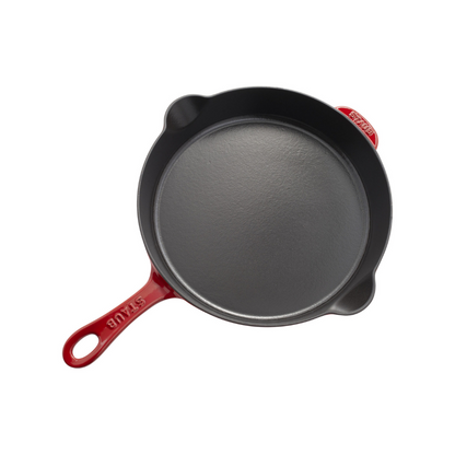 Staub Cast Iron 11-inch, Traditional Deep Skillet, Cherry