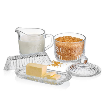 Everyday White® Bistro Covered Butter, Sugar and Creamer Hostess Set