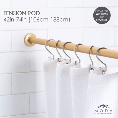 Draper Tension Shower Curtain Rod Gold 41"-76"