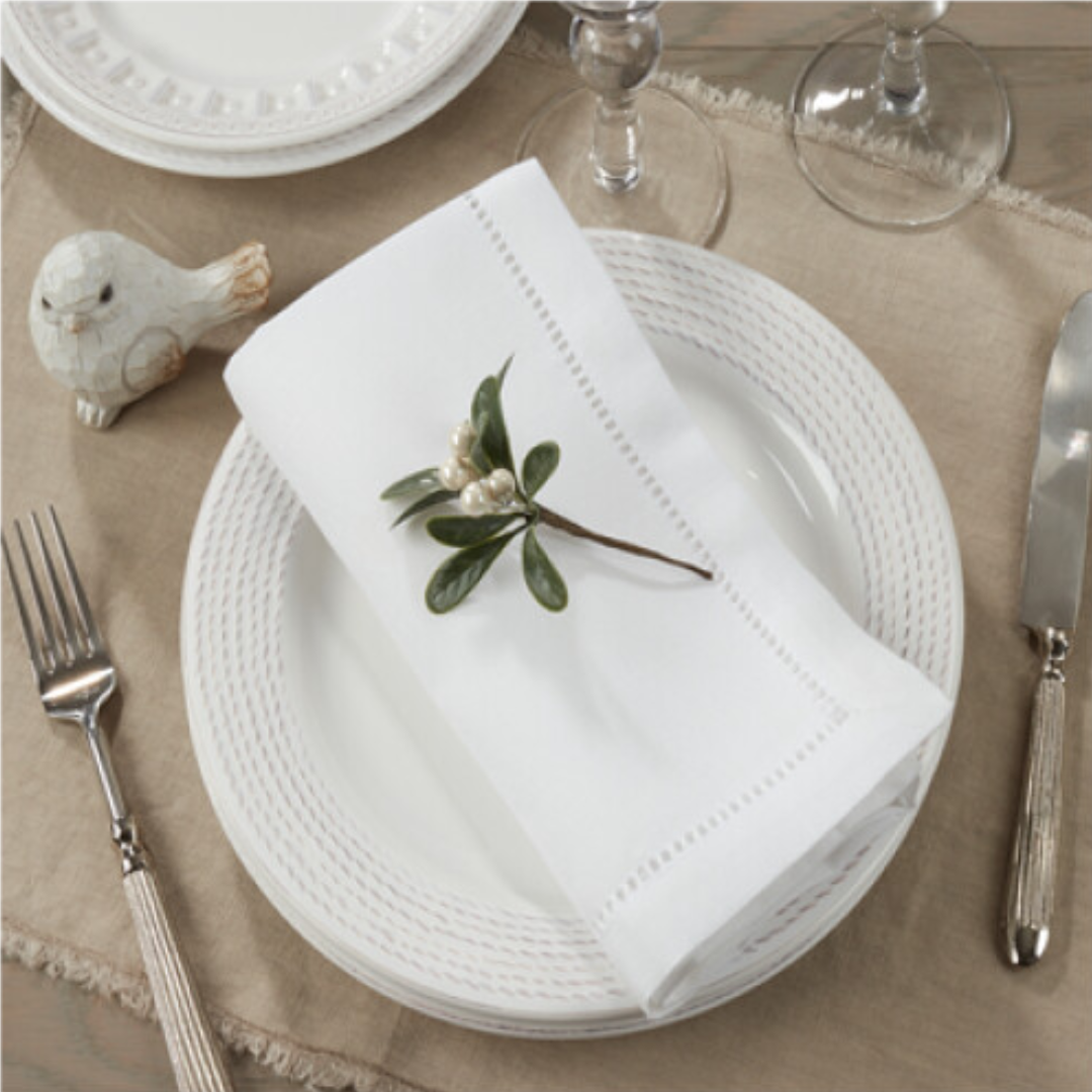 Dinner Napkin with Hemstitch Border Set Of 4