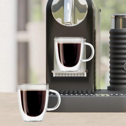 Set of 2 Borosilicate Double Wall Espresso Cups