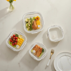 4 pc Set of Glass Lid Containers
