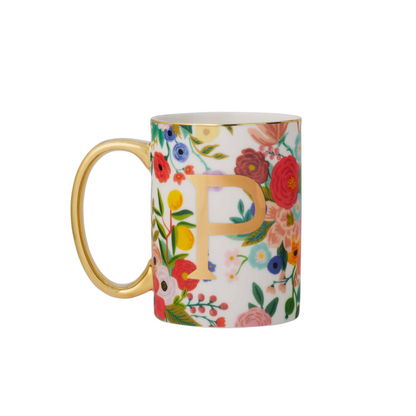 Garden Party Porcelain Monogram Mug - P