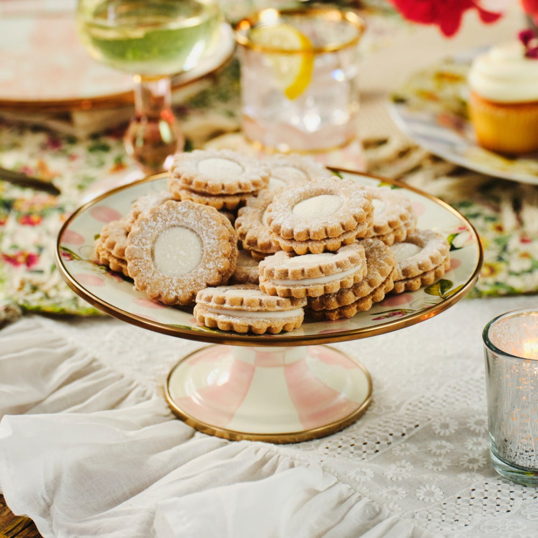 Rosy Check Mini Pedestal Platter