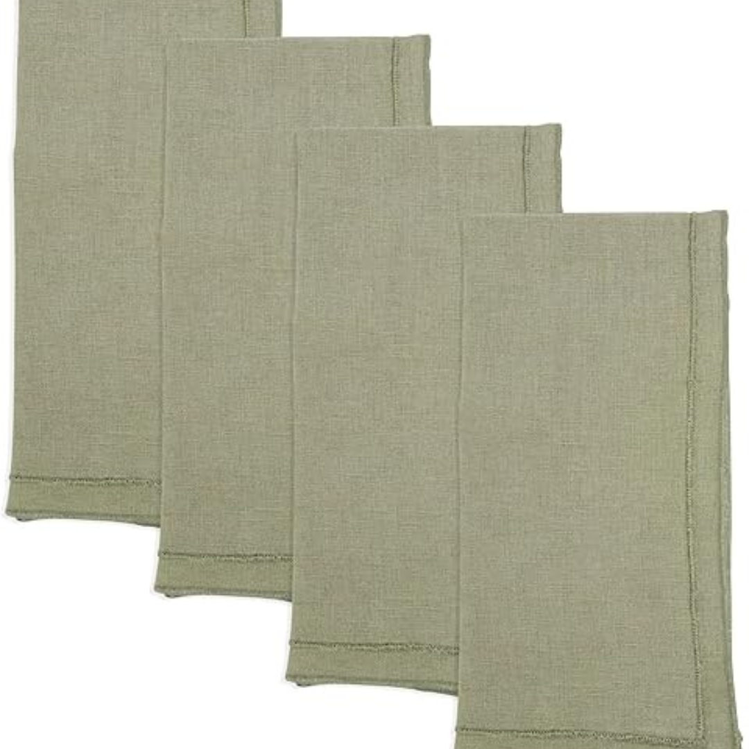 Stonewashed Overlock Border Napkin Set of 4
