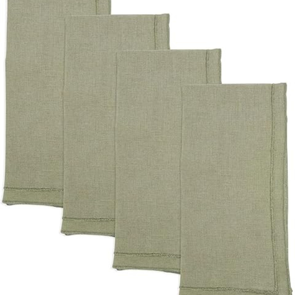 Stonewashed Overlock Border Napkin Set of 4