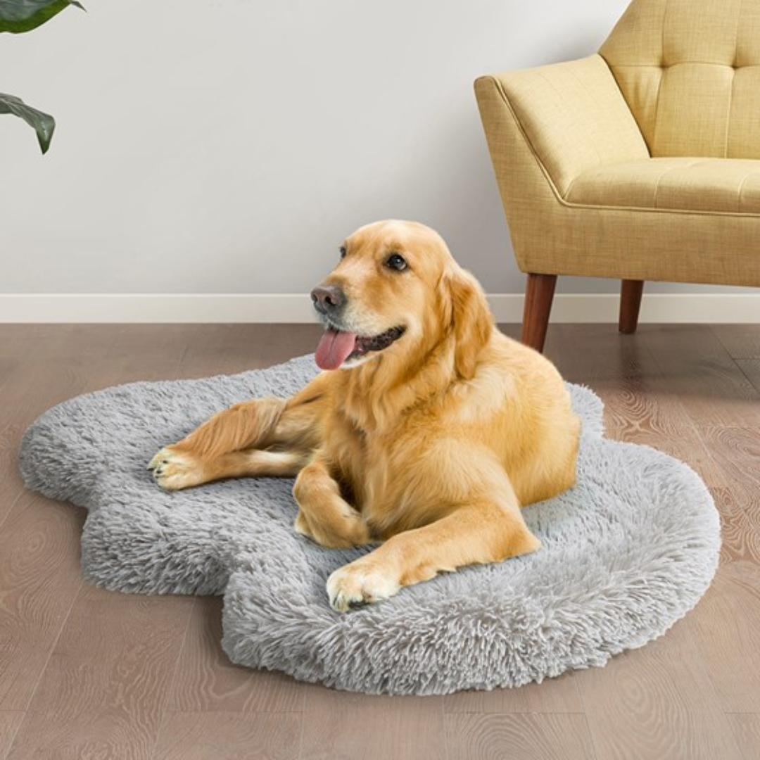 Large Puprug Faux Fur Orthopedic Dog Bed with Foam, Pup Faux Fur Rug with Removable Bed Cover