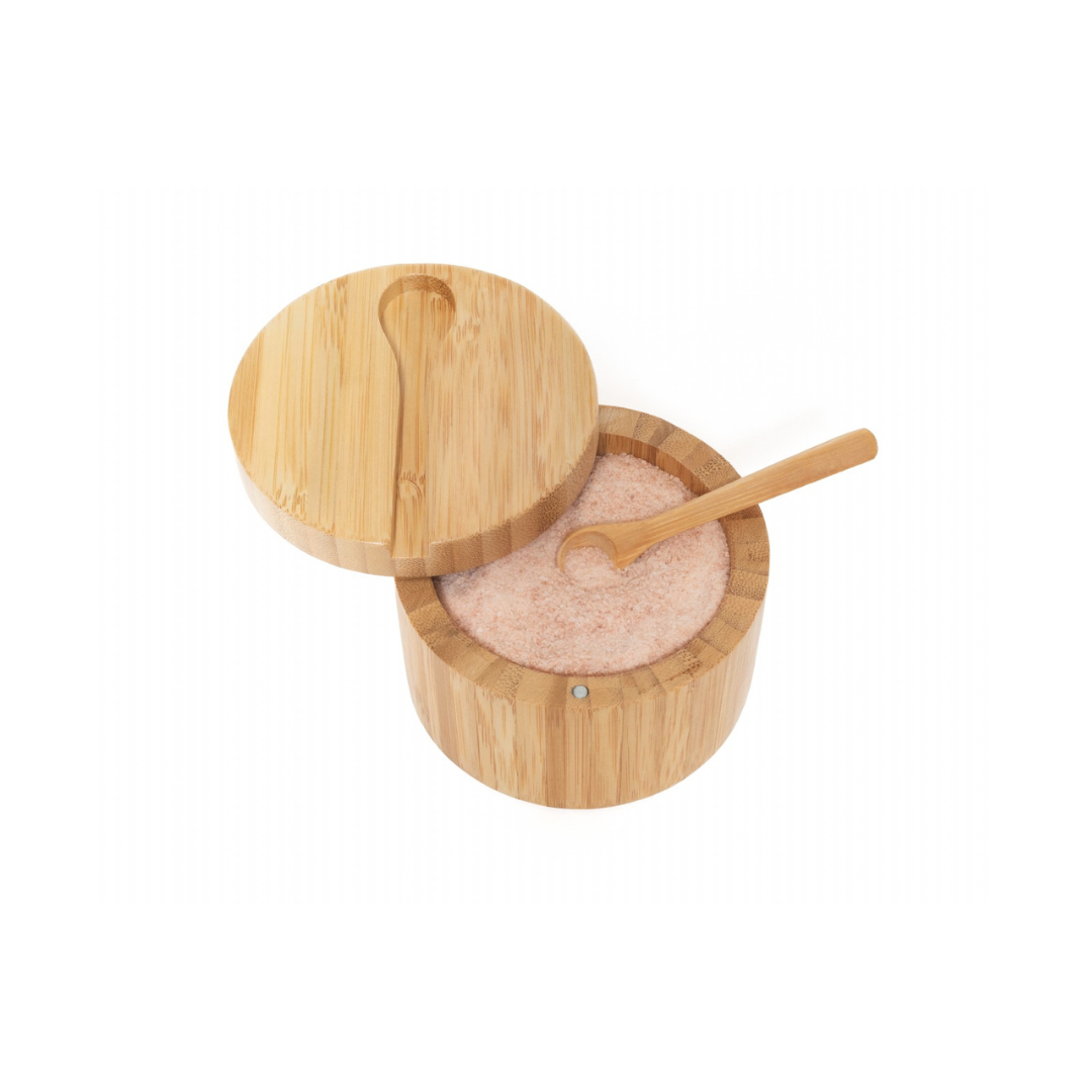 Bamboo Salt Box with Spoon