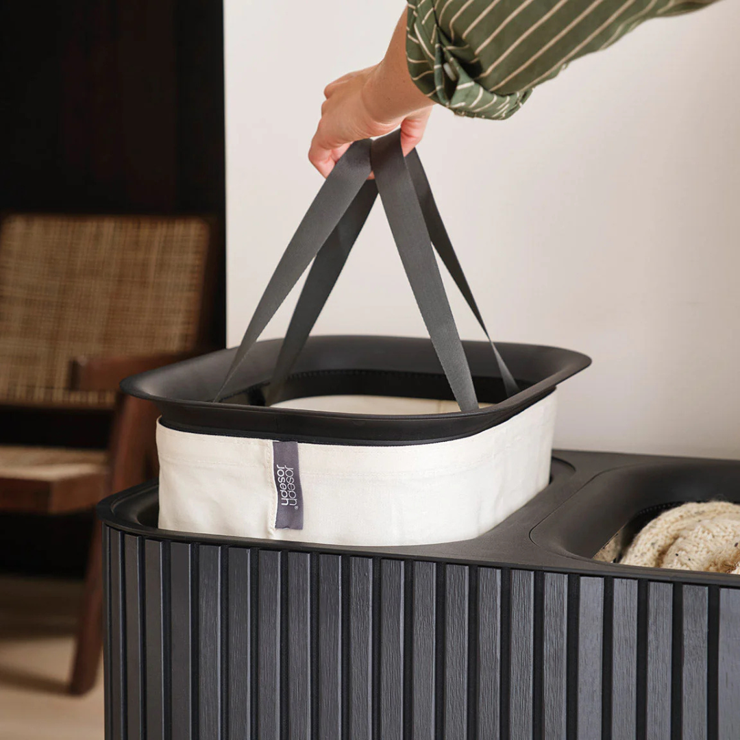 Tota Trio Luxe 90L Black Laundry Separation Basket