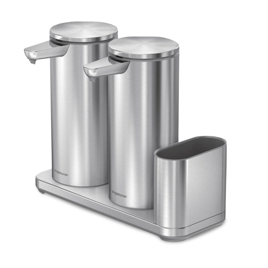 Dual Sensor Pump 14 oz.with Caddy, High- Grade Brushed Stainless Steel