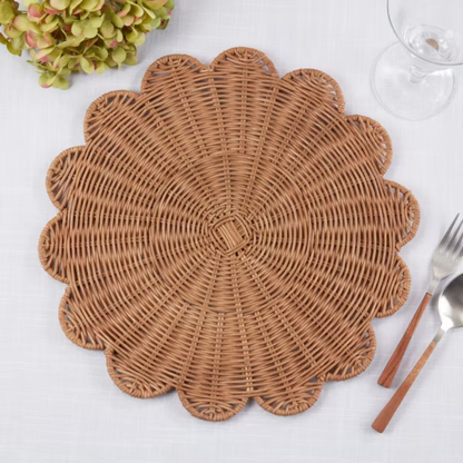 Scalloped Rattan Placemat Set Of 4