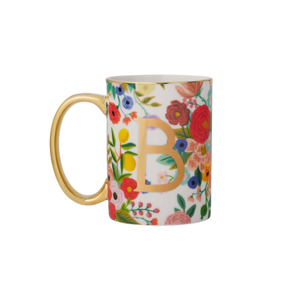 Garden Party Porcelain Monogram Mug - B