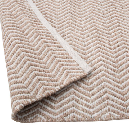 Avignon Bath Mat Cotton Hand-Loom 20"X30" White/Beige