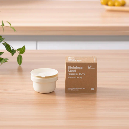 Stainless Steel Sauce Box With Silicone Suction Lid Cream